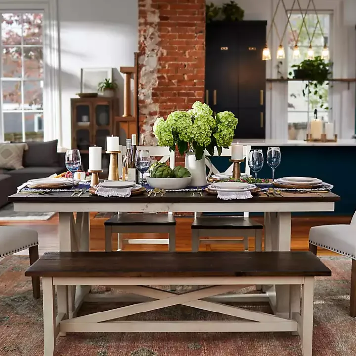Dark Brown and Ivory Jackson Dining Table