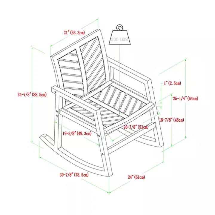 Dark Brown Chevron Outdoor Rocking Chair