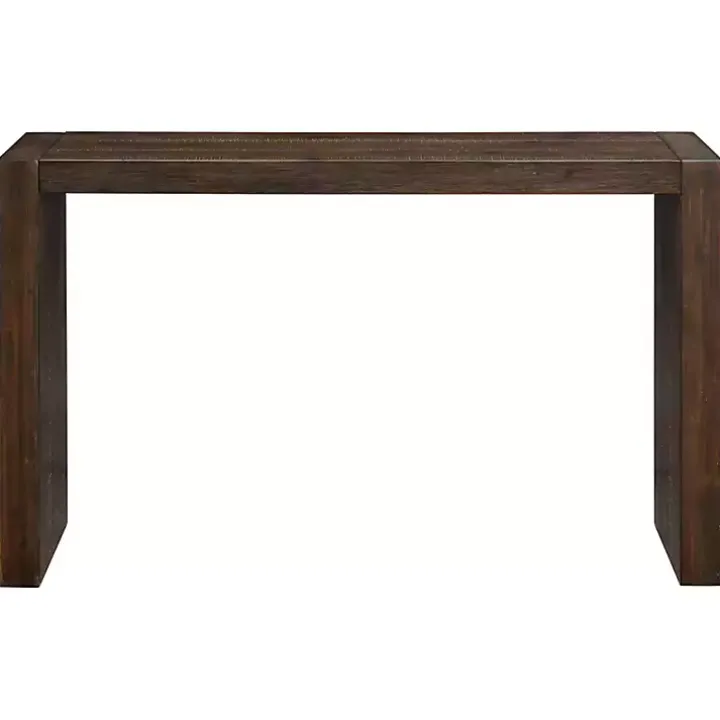 Dark Brown Distressed Wood Console Table