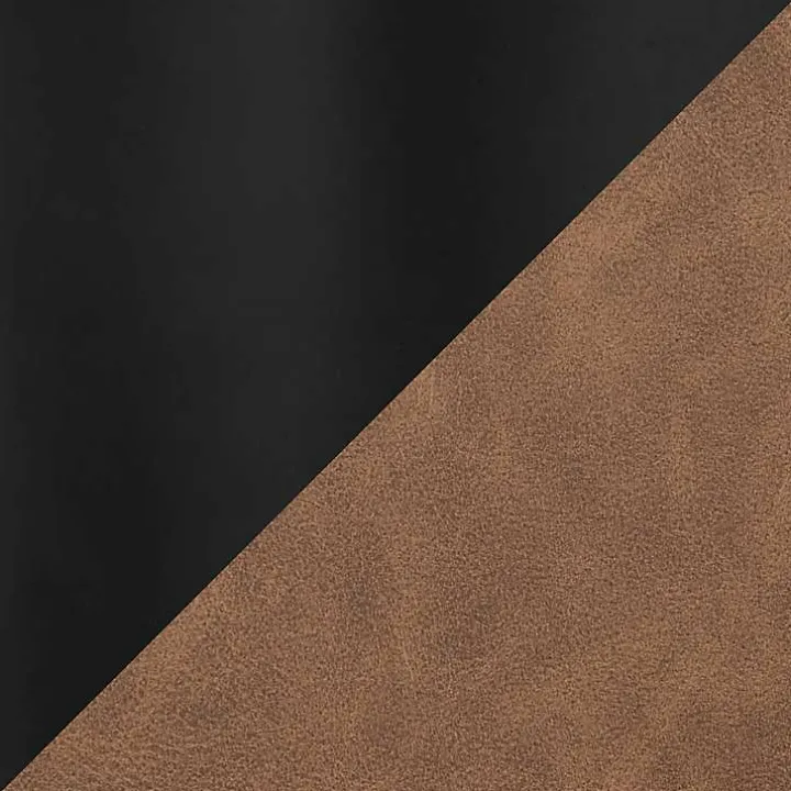 Dark Brown Faux Leather Sleigh Accent Chair