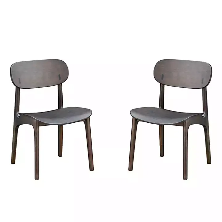 Dark Brown Mid-Century Modern Chairs, Set of 2