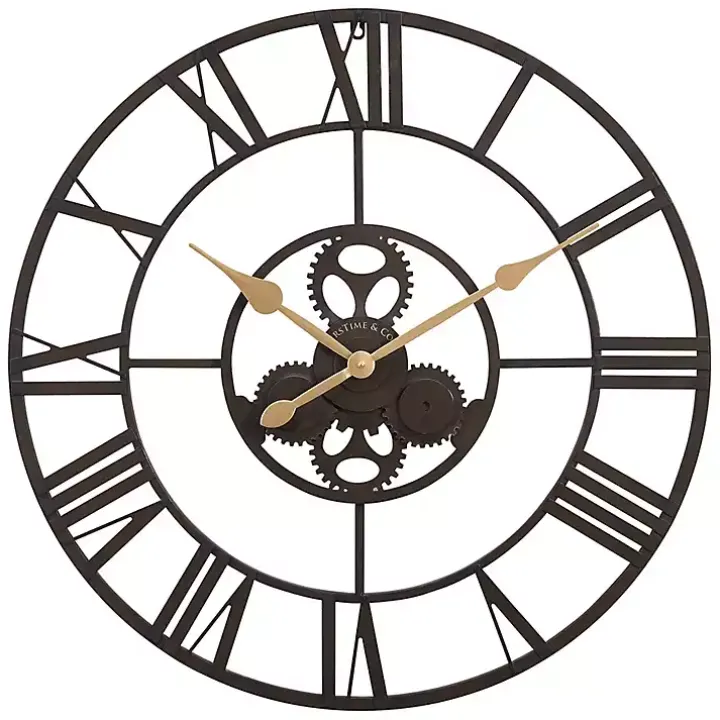 Dark Brown Rutherford Gears Wall Clock