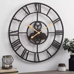 Dark Brown Rutherford Gears Wall Clock