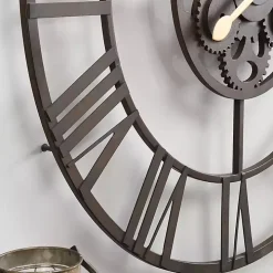 Dark Brown Rutherford Gears Wall Clock