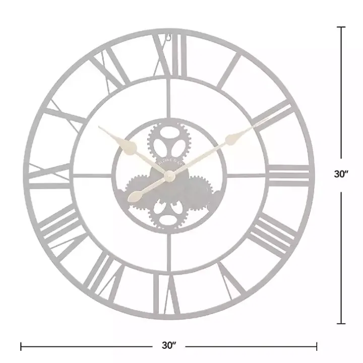 Dark Brown Rutherford Gears Wall Clock