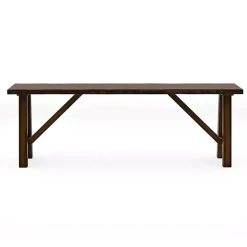 Dark Brown Wood Live Edge Bench