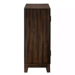 Dark Chestnut Medallion Carved Cabinet