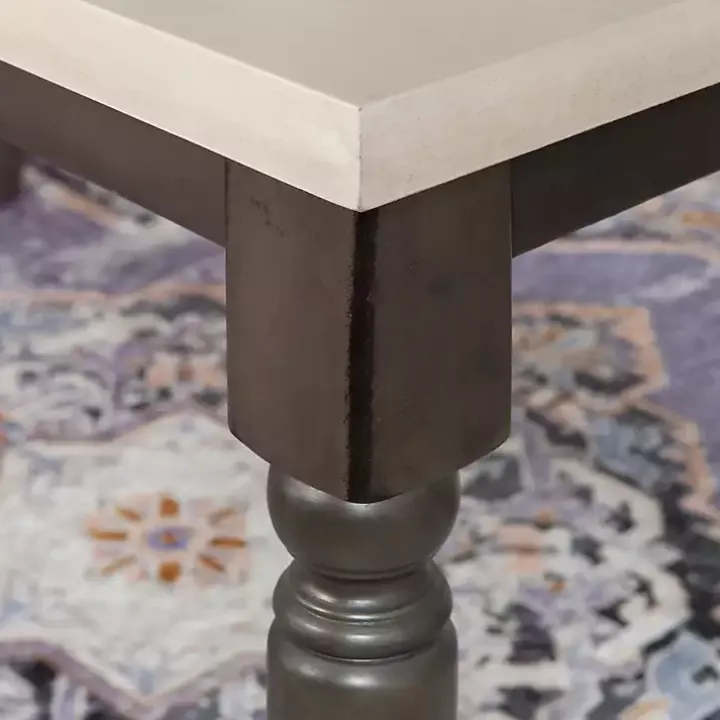 Dark Gray & White Traditional Dining Table