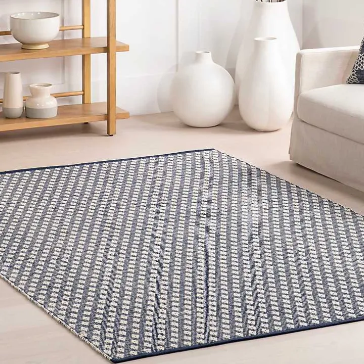 Dark Gray and Ivory Dainty Diamond Area Rug, 8x10