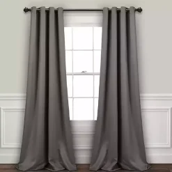 Dark Gray Blackout Curtain Panel Set, 84 in.