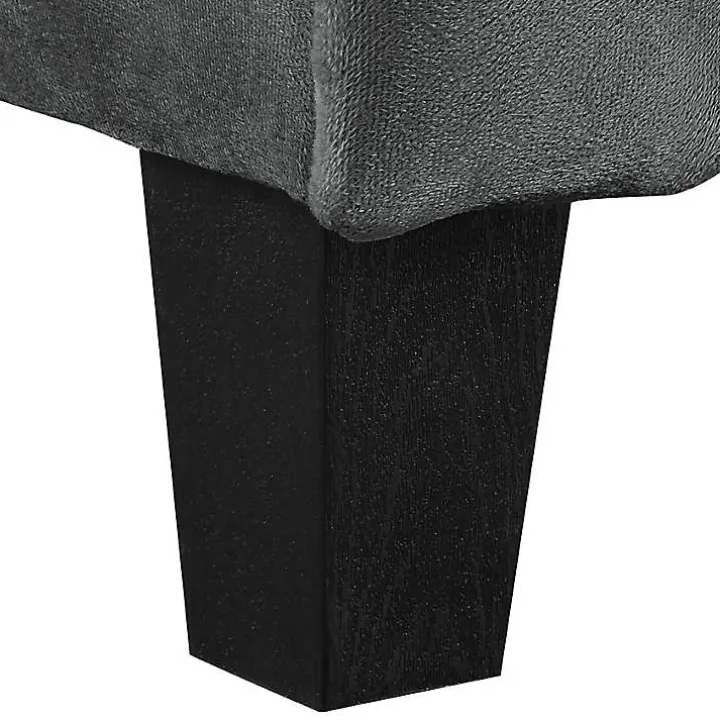 Dark Gray Kelly Microfiber Rolled Arm Loveseat