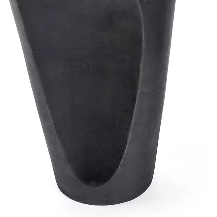 Dark Gray Metal Jug Vase, 14 in.