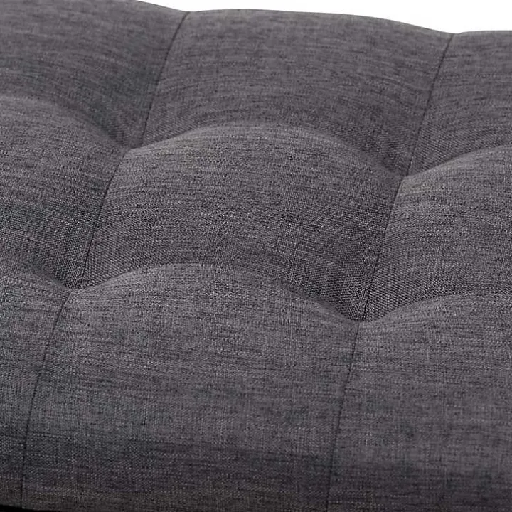 Dark Gray Tufted Contemporary Storage Bench