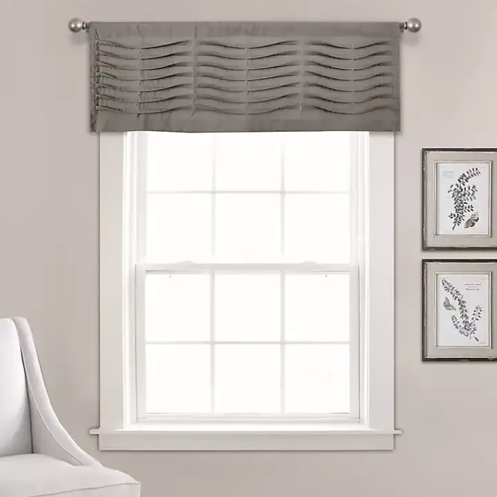 Dark Gray Wave Pattern Valance