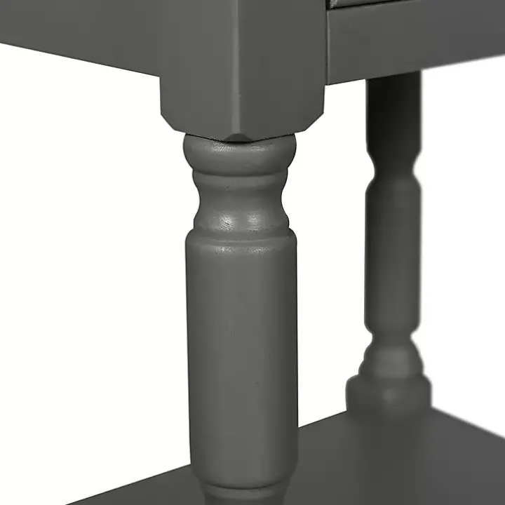 Dark Gray Wood 4-Drawer Barrett Console Table