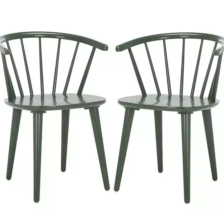 Dark Green Blanchard Dining Chairs, Set of 2