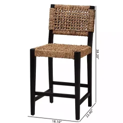 Dark Mahogany Lattice Counter Stool