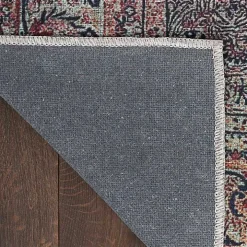 Dark Vintage Floral Washable Area Rug, 7x9