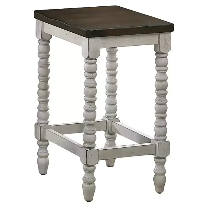 Dark Walnut & White Wood Ema 2-pc. Counter Stools