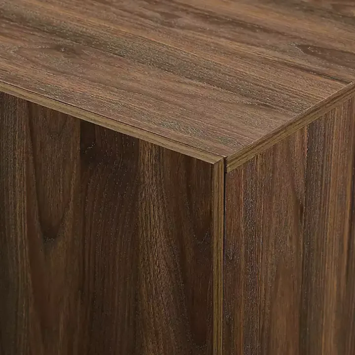 Dark Walnut Wood and Black Metal Sideboard