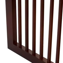 Dark Wood & Rattan Arched Trifold Room Divider