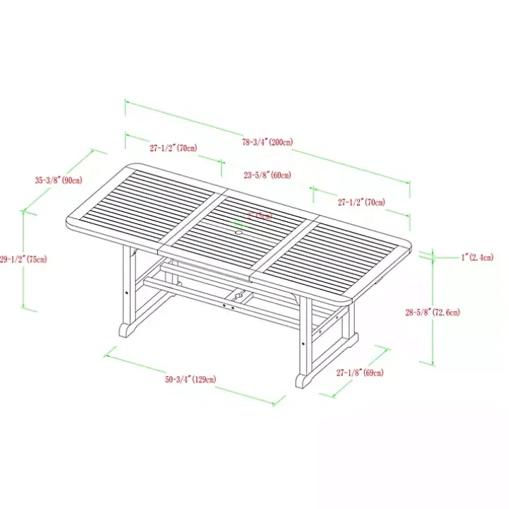 Dark Wood Slat Back 4-pc. Outdoor Dining Set