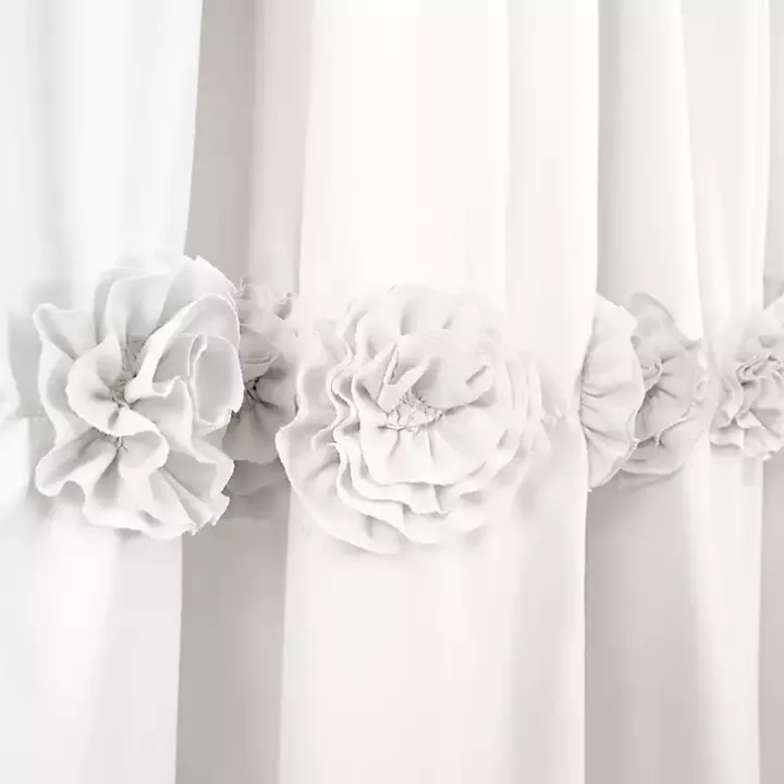 Darla White Floral Shower Curtain