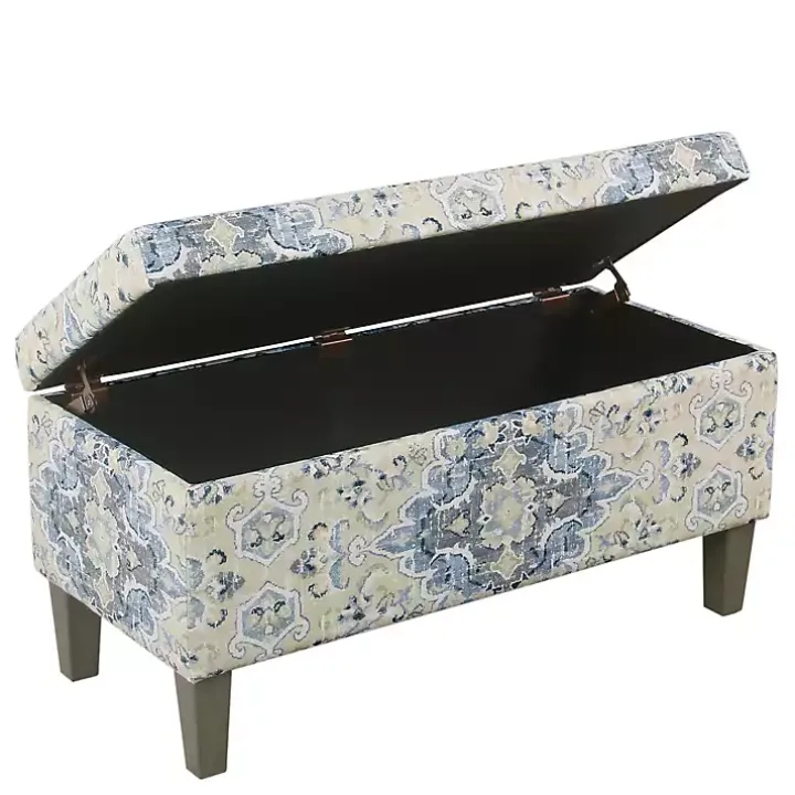 Decorative Antique Blue Storage Bench