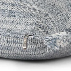 Denim Contemporary Stripe Outdoor Throw Pillow
