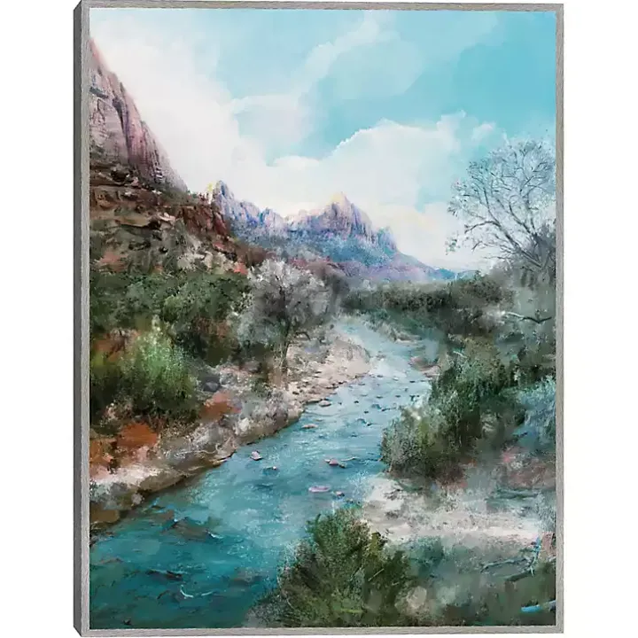 Desert Blues Framed Canvas Art Print