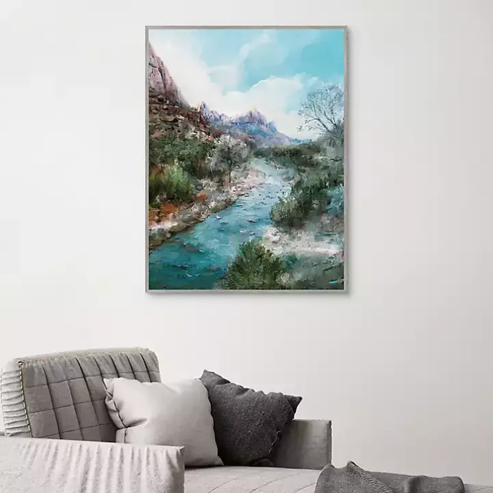 Desert Blues Framed Canvas Art Print