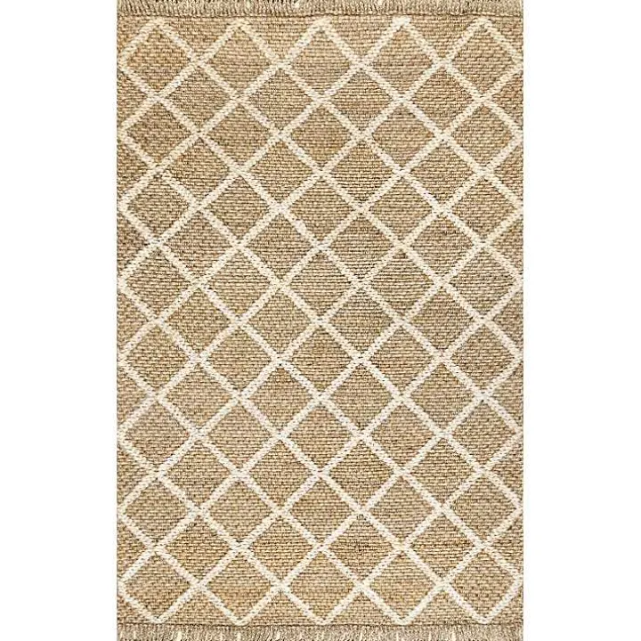 Diamond Helen Woven Jute Tassel Area Rug, 8x10