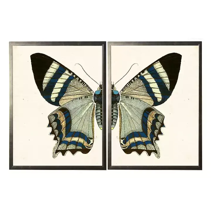 Diptych Butterfly Framed Art Print, Set of 2