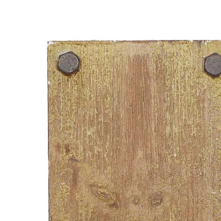 Distressed Brown Wood Wall Sconces, Set of 2
