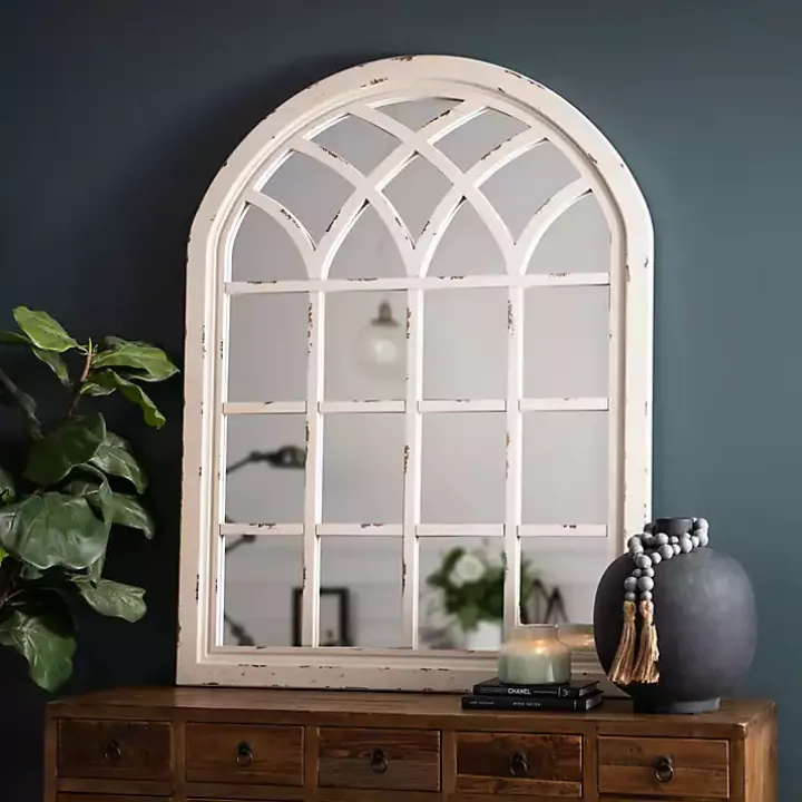 Distressed Cream Sadie Arch Mirror