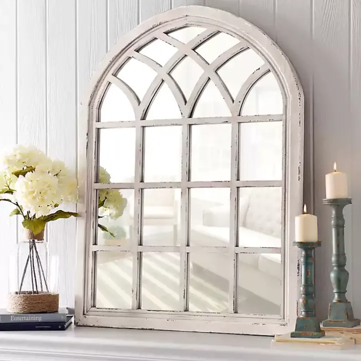 Distressed Cream Sadie Arch Mirror