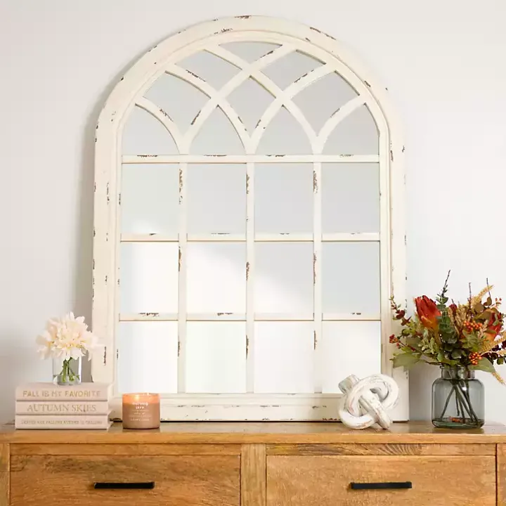 Distressed Cream Sadie Arch Mirror