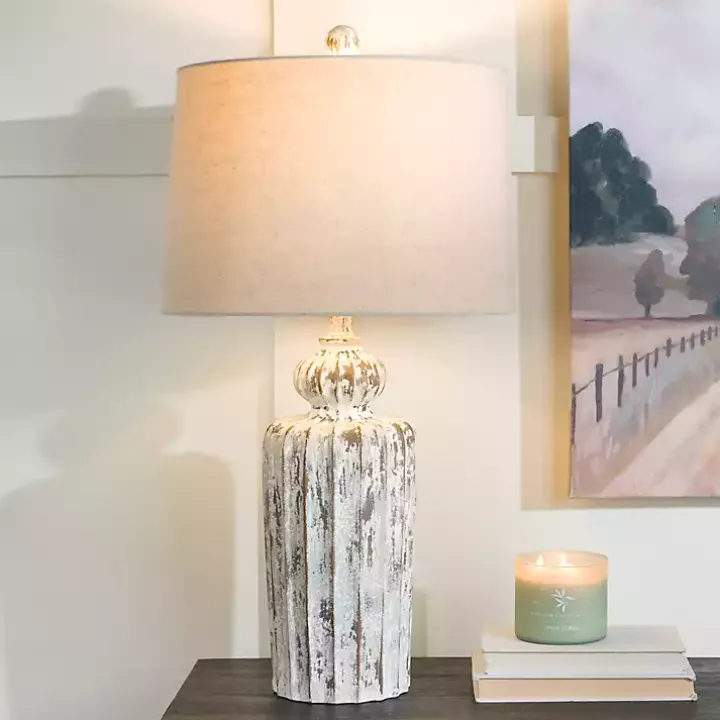 Distressed Fluted Tuscany Table Lamp