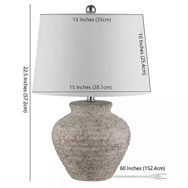 Distressed Gray Ceramic Jug Ledger Table Lamp