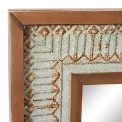 Distressed Gray Wood Rectangular Wall Mirror