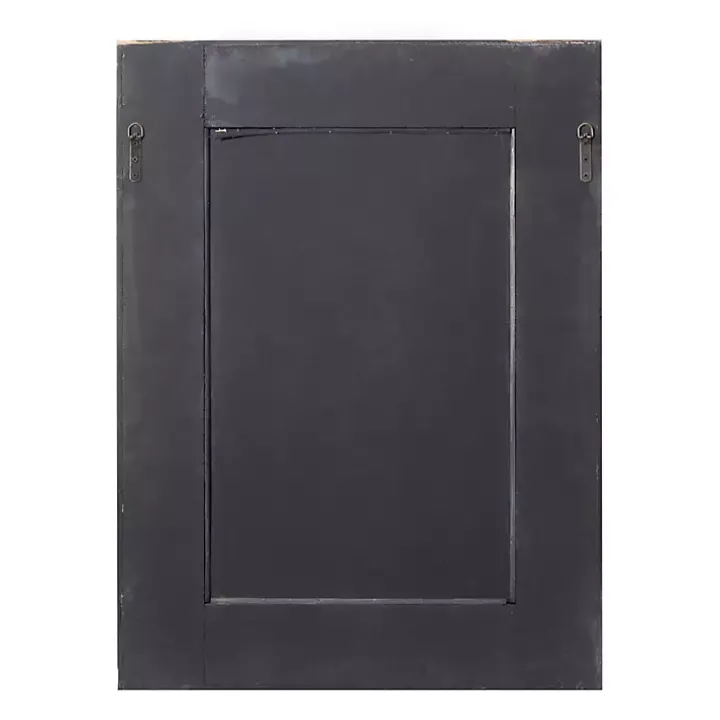 Distressed Gray Wood Rectangular Wall Mirror