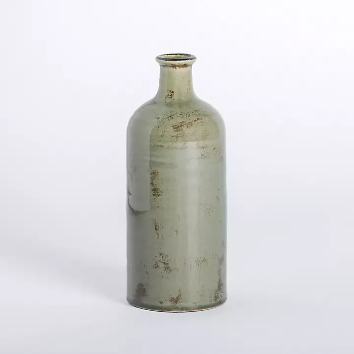 Distressed Green Ceramic Table Vase