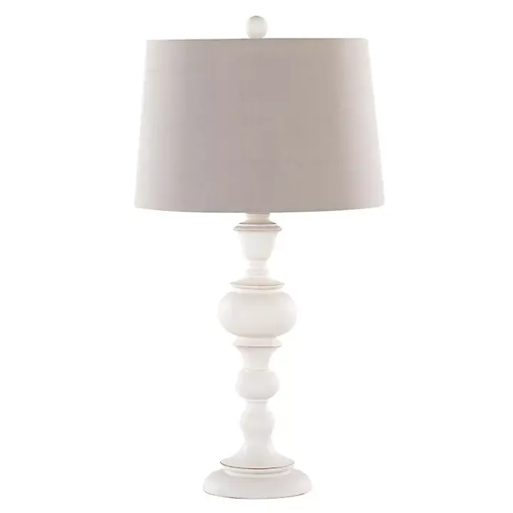 Distressed Off-White Morocco Table Lamps, Set of 2