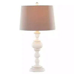Distressed Off-White Morocco Table Lamps, Set of 2