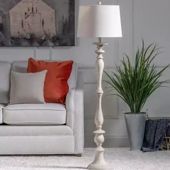 Distressed Taupe Finish Floor Lamp