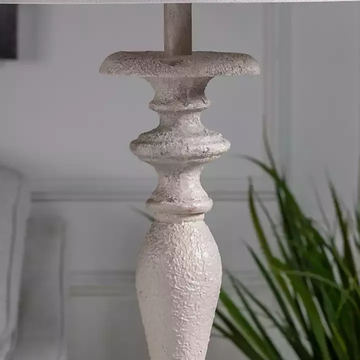 Distressed Taupe Finish Floor Lamp