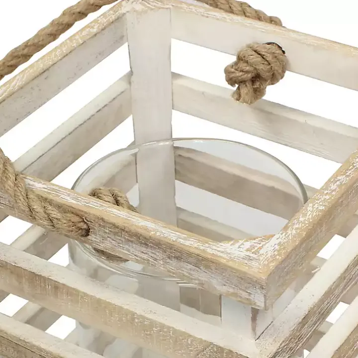 Distressed White Beach House Lantern