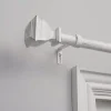 Distressed White Napoleon Curtain Rod, 120 in.