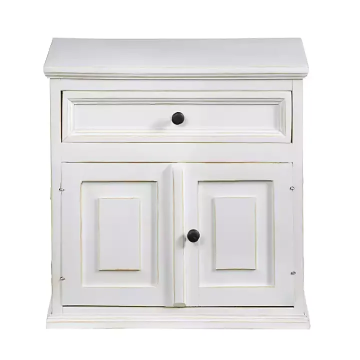 Distressed White Nightstand