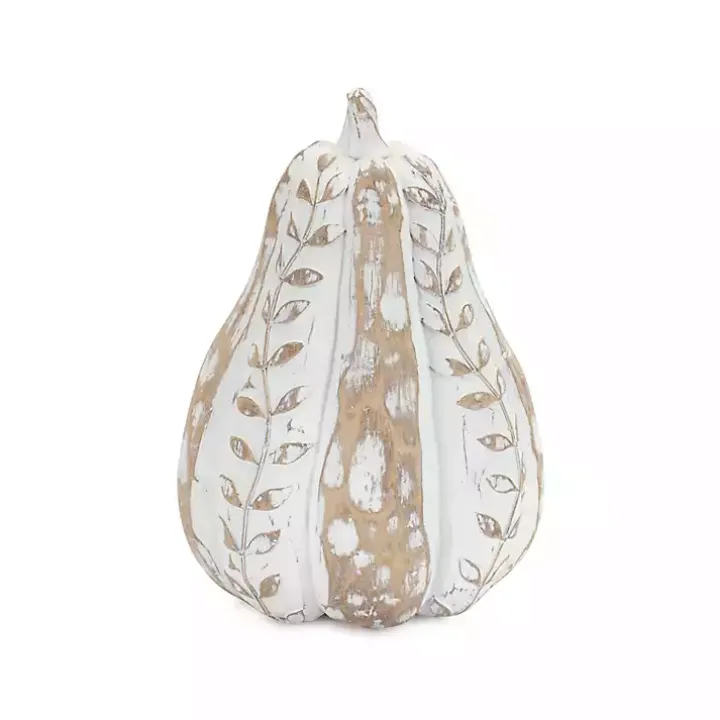 Distressed White Pumpkins, Set of 3